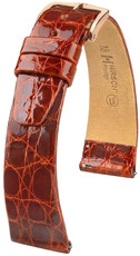 Skórzany pasek Hirsch Prestige 02208170-7, brązowy, skóra krokodyla, Quick Release