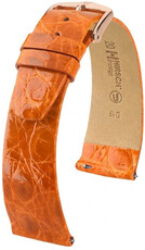 Skórzany pasek Hirsch Prestige 02308176-7, pomarańczowy, skóra krokodyla, Quick Release