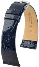 Pasek skórzany Hirsch Prestige L 02208080-2, niebieski, skóra krokodyla, długość L, Quick Release