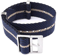 Pasek tekstylny Ricardo Mantova premium, Blue/Beige, NATO