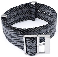 Pasek tekstylny Ricardo Mantova premium, Gray/Black, NATO