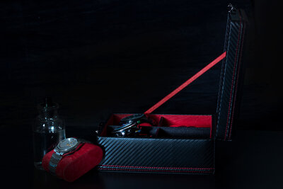 kaseta na zegarki Friedrich Lederwaren Carbon 32049-2