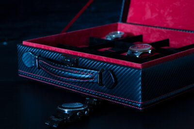 kaseta na zegarki Friedrich Lederwaren Carbon 32054-2