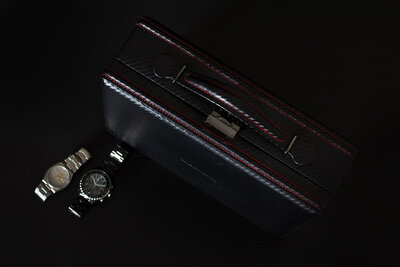 kaseta na zegarki Friedrich Lederwaren Carbon 32054-2