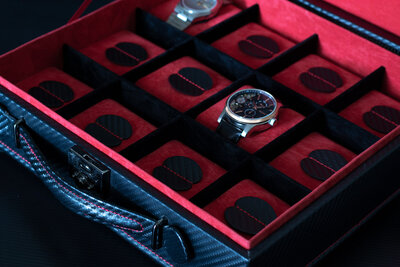 kaseta na zegarki Friedrich Lederwaren Carbon 32054-2