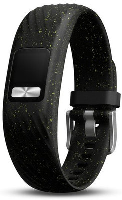 Pasek Garmin Vívofit 4, silikonowy, czarny, srebrna klamra, wielkość S/M
