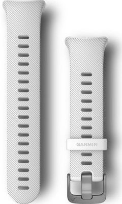 Pasek Garmin Forerunner 45S, silikonowy, biały, srebrna klamra, wielkość S