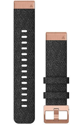 Nylonowy pasek Garmin 20mm (pro Garmin Fenix 8/7S/6S (43mm), aj.), czarny V2, QuickFit