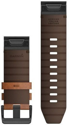 Pasek skórzany Garmin 26mm (do Garmin Fenix 8/7X/6X (51mm), Tactix itd.), brązowy, QuickFit, 010-12864-05