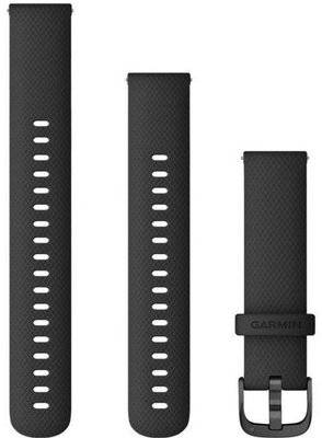 Pasek silikonowy Garmin 18 mm (do Venu 2S, Vívoactive 4S, Vívomove 3S), czarny, Quick Release, + przedłużona część, 010-12932-01