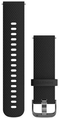 Pasek silikonowy Garmin 18 mm (do Venu 2S, Vívoactive 4S, Vívomove 3S), czarny, Quick Release, + przedłużona część, 010-12932-01