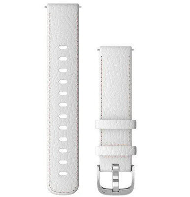 Skórzany pasek Garmin 18mm (pro Venu 2S, Vívoactive 4S, Vívomove 3S), biały V2, Quick Release