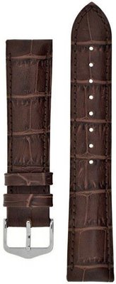 Hirsch skórzany brązowy pasek ze srebrną klamrą Duke L 01028010-2