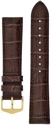 Brązowy skórzany pasek ze złotą klamrą Hirsch Duke M 01028110-1 (skóra cielęca)