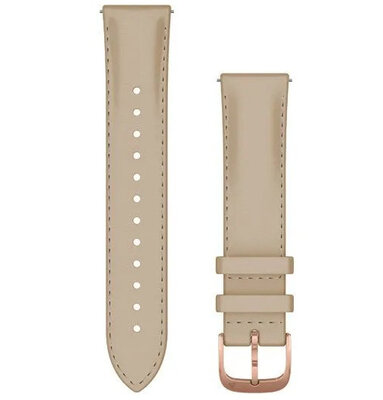 Pasek skórzany Garmin 20mm (do Venu, Venu Sq, Venu 2 plus aj.), beżowy, Quick Release, 010-12924-21