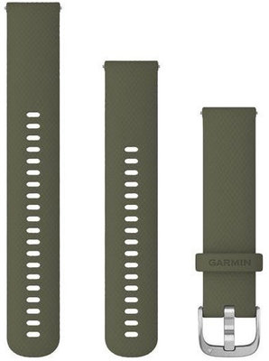 Pasek silikonowy Garmin 20mm (do Venu, Venu Sq, Venu 2 plus aj.), zielony, Quick Release + przedłużona część, 010-12924-11