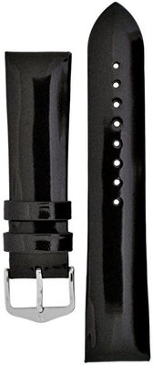 Czarny skórzany pasek Hirsch Diva M 01536150-2 (skóra cielęca)