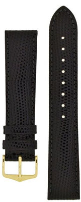 Czarny skórzany pasek Hirsch Rainbow M 12302650-1 (skóra cielęca)