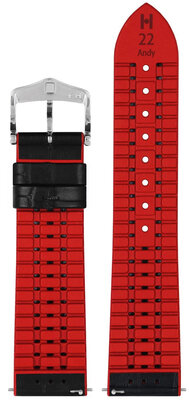 Pasek skórzany Hirsch Andy L 0922028050-2, czarny, skóra cielęca/kauczuk naturalny, długość L, Quick Release