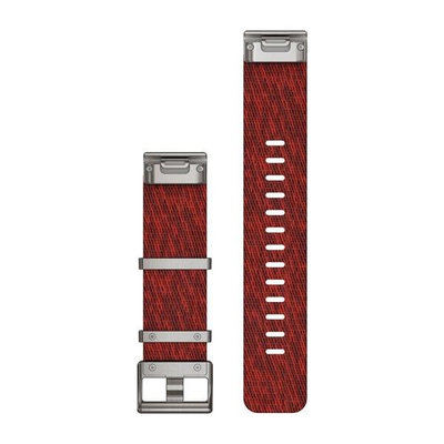 Pasek nylonowy Garmin 22mm (do Garmin Fenix 8/7/6 (47mm), Epix 2 i inne), czerwony V2, QuickFit, 010-12738-22