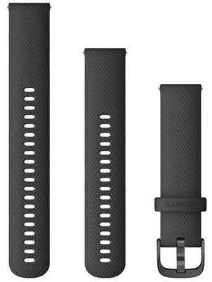 Pasek silikonowy Garmin 20mm (do Venu, Venu Sq, Venu 2 plus i inne), czarny V1, Quick Release, + przedłużona część, 010-12932-11