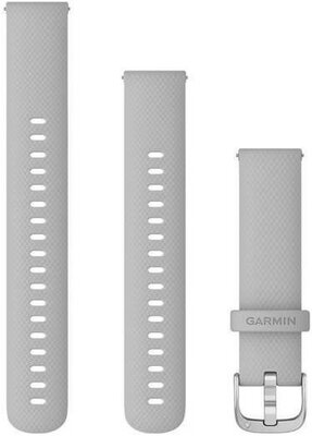 Silikonowy pasek Garmin 18mm (pro Venu 2S, Vívoactive 4S, Vívomove 3S), szary V3, Quick Release, + przedłużona część 