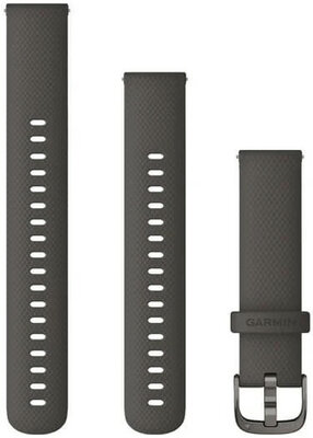 Silikonowy pasek Garmin 18mm (pro Venu 2S, Vívoactive 4S, Vívomove 3S), szary V4, Quick Release, + przedłużona część 