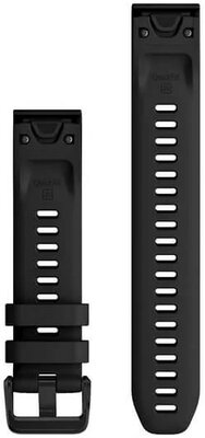 Pasek silikonowy Garmin 20mm (do Garmin Fenix 8/7S/6S (43mm) itd.), czarny, QuickFit, + wydłużona część, 010-13028-00