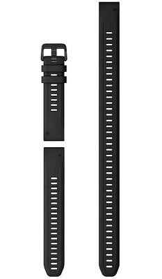 Pasek silikonowy Garmin 20mm (do Garmin Fenix 8/7S/6S (43mm) itd.), czarny, QuickFit, + wydłużona część, 010-13028-00