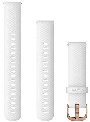 Pasek silikonowy Garmin 18 mm (do Venu 2S, Vívoactive 4S, Vívomove 3S), biały, Quick Release, + przedłużona część, 010-12932-0F