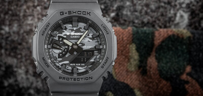 Casio G-Shock Original GA-2100CA-8AER Utility Camo Series Carbon Core Guard