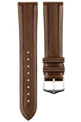 Pasek kauczukowy Hirsch Hevea L 40458815-2, brązowy, kauczuk naturalny, długość L, Quick Release