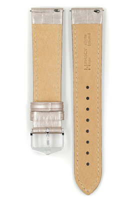 Pasek skórzany Hirsch Duke Metallic M 01027130-2, szary, skóra cielęca, długość M, Quick Release