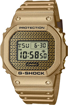 Casio G-Shock Original DWE-5600HG-1ER Carbon Core Guard Gold Chain (+ zapasowy bezel i paski)