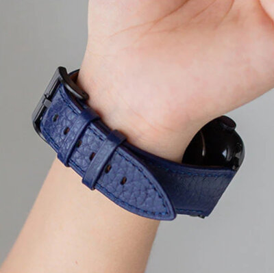 Pasek skórzany Ricardo (do Apple Watch 42/44/45/49mm), niebieski