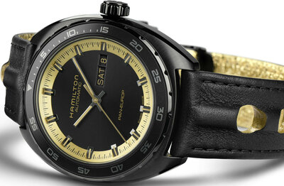 Hamilton American Classic Pan Europ Black & Gold Automatic H35425730 + NATO strap