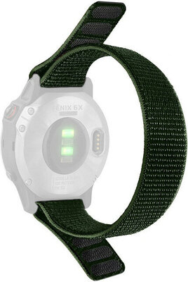 Nylonowy pasek Ricardo 22mm (pro Garmin Fenix 7/6/5 aj.), zielony, przewlekany