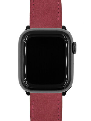 Czerwony skórzany pasek Hirsch Osiris Nubuk M 03433161-2 (Skóra cielęca)