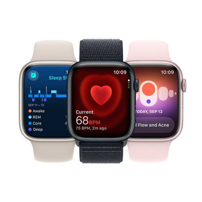 Apple Watch Series 9 GPS 45mm Starlight Aluminium Case / Starlight Sport Band - M/L