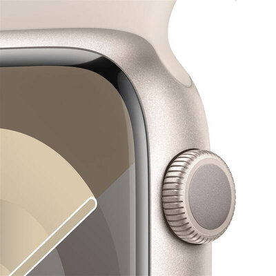 Apple Watch Series 9 GPS 45mm Starlight Aluminium Case / Starlight Sport Band - S/M