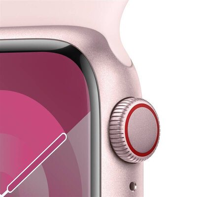 Apple Watch Series 9 GPS + Cellular 41mm Pink Aluminium Case / Light Pink Sport Band - M/L