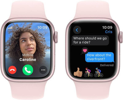 Apple Watch Series 9 GPS + Cellular 45mm Pink Aluminium Case / Light Pink Sport Band - S/M