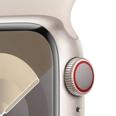 Apple Watch Series 9 GPS + Cellular 45mm Starlight Aluminium Case / Starlight Sport Band - M/L