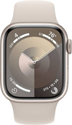 Apple Watch Series 9 GPS + Cellular 45mm Starlight Aluminium Case / Starlight Sport Band - S/M