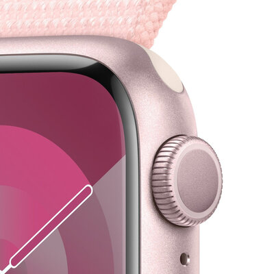 Apple Watch Series 9 GPS 41mm Pink Aluminium Case / Light Pink Sport Loop