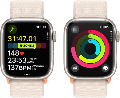 Apple Watch Series 9 GPS 41mm Starlight Aluminium Case / Starlight Sport Loop