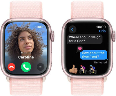Apple Watch Series 9 GPS 45mm Pink Aluminium Case / Light Pink Sport Loop
