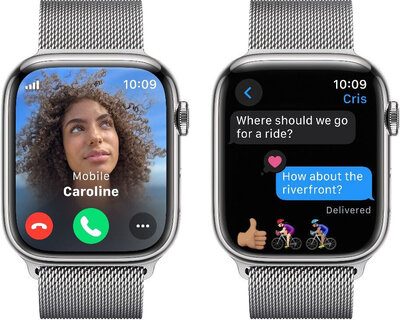 Apple Watch Series 9 GPS + Cellular 41mm Silver Stainless Steel Case / Silver Milanese Loop