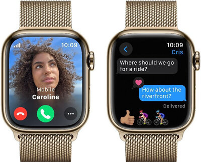 Apple Watch Series 9 GPS + Cellular 45mm Gold Stainless Steel Case / Gold Milanese Loop