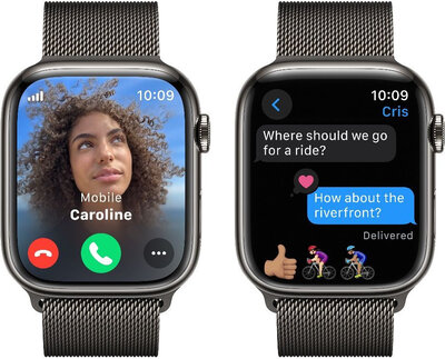 Apple Watch Series 9 GPS + Cellular 45mm Graphite Stainless Steel Case / Graphite Milanese Loop